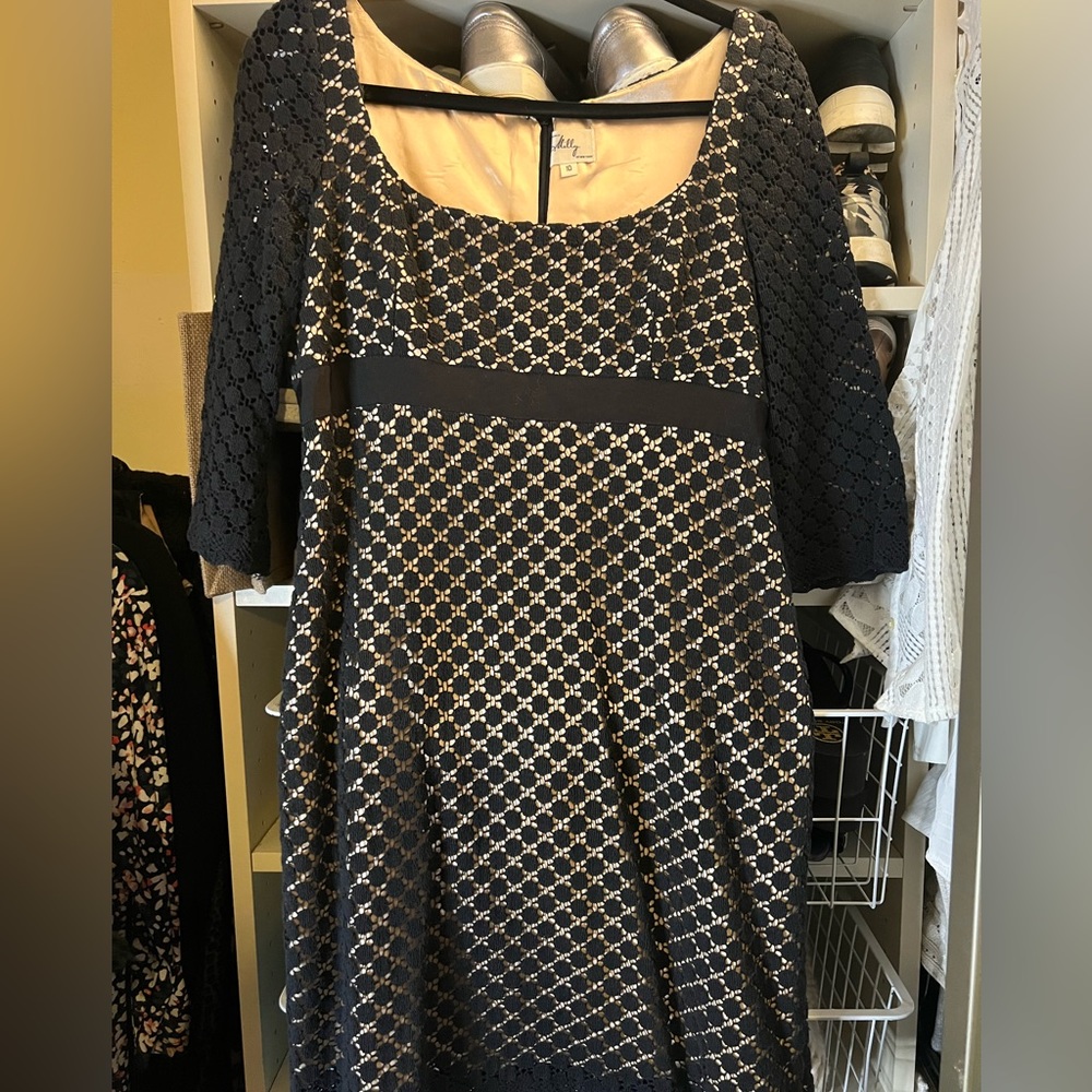 Milly black eyelet lace dress